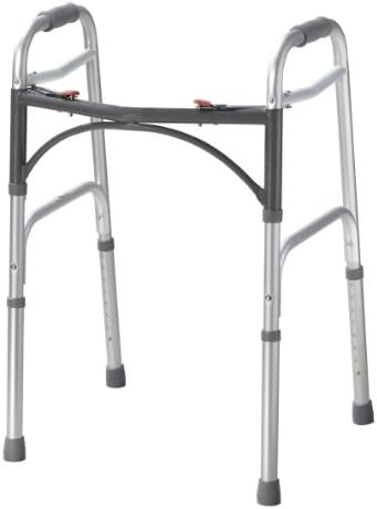 Drive Medical 10200-1 Deluxe 2-Button Folding Walker, Silver : Health & Household | Amazon (US)