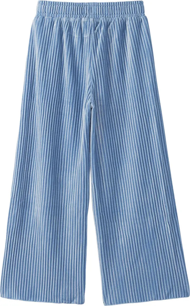 Kids' Pleated Velour Wide Leg Pants | Nordstrom