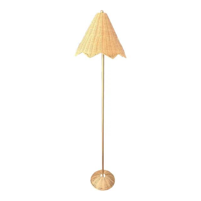 Lillian August Rattan Parasol Floor Lamp | Chairish