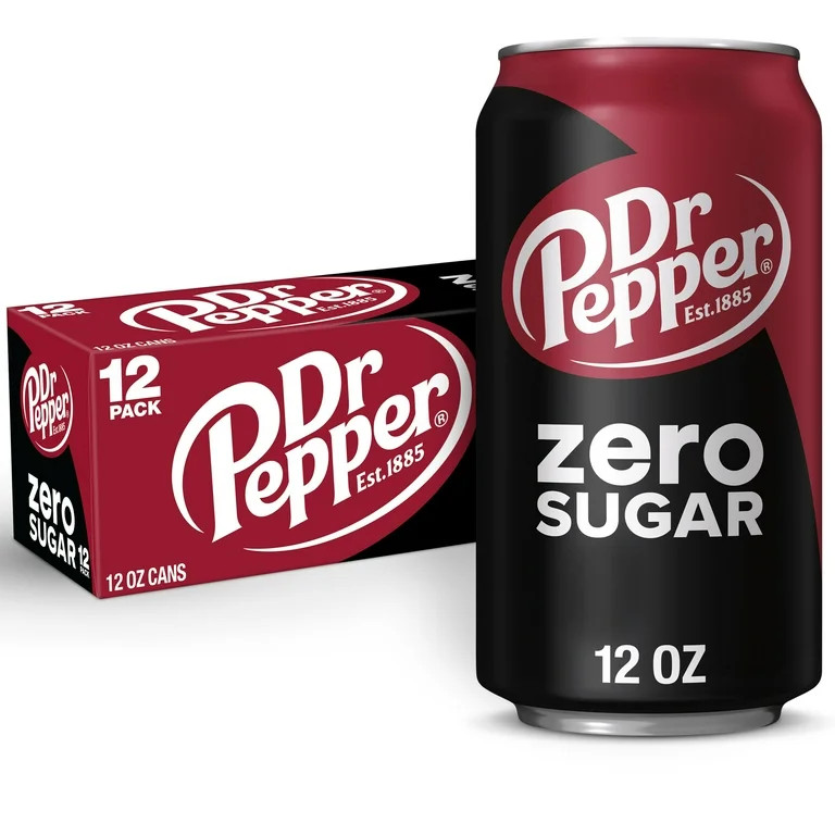 Dr Pepper Zero Sugar Soda Pop, 12 fl oz, 12 Pack Cans | Walmart (US)