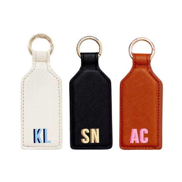 Shadow Monogram Leather Hat Clip | Sprinkled With Pink