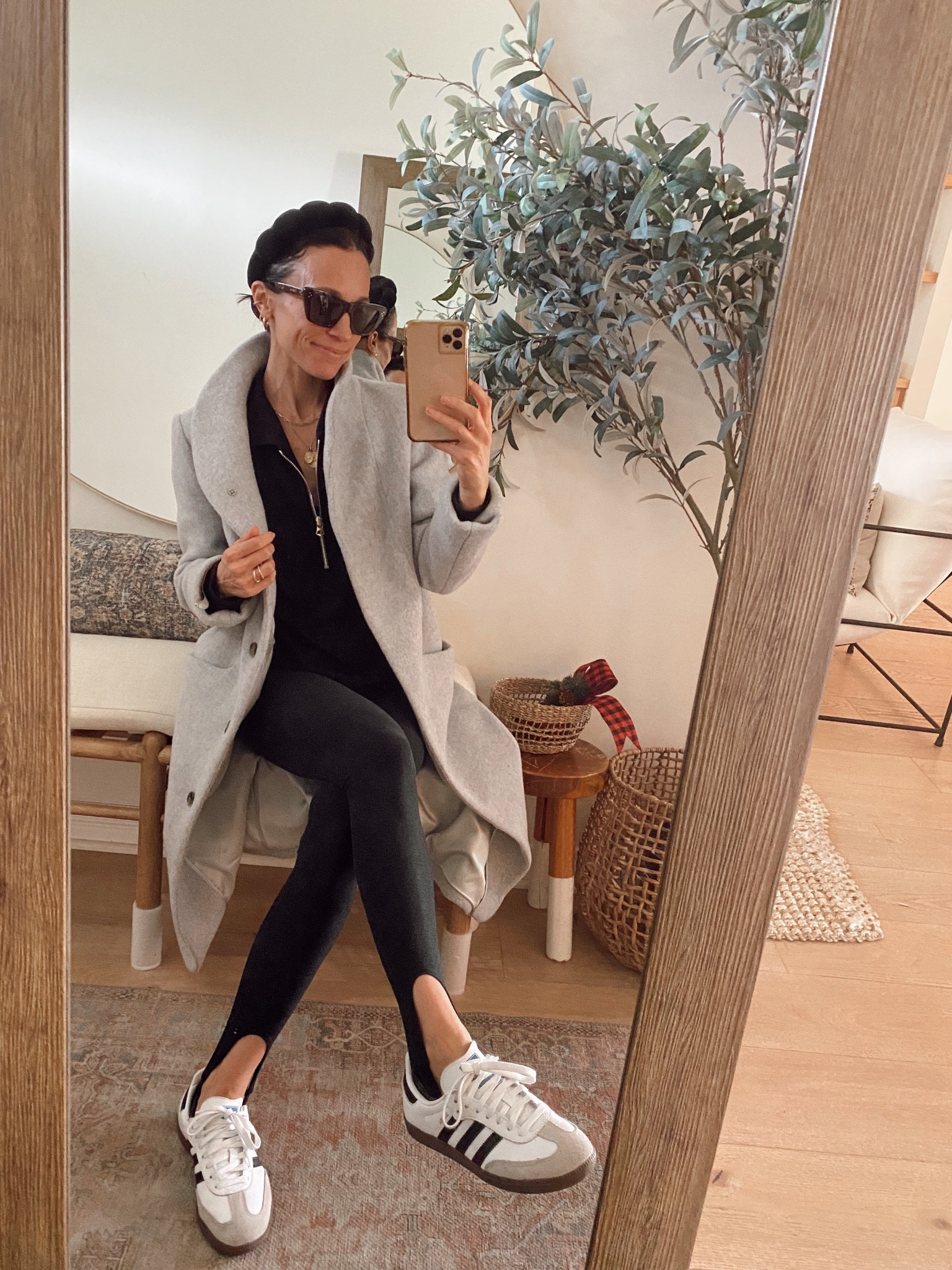 The outfit I’ve worn the last 3 days 
Pullover runs tts, wearing an xs 
Leggings are tts 
I recommend going down a 1/2 size in the sneakers (which are in women’s sizing) 
Wearing a 2XS in the coat 