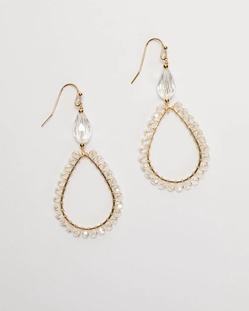 Hard Candy Beaded Teardrop Earrings - Clear | VICI Collection