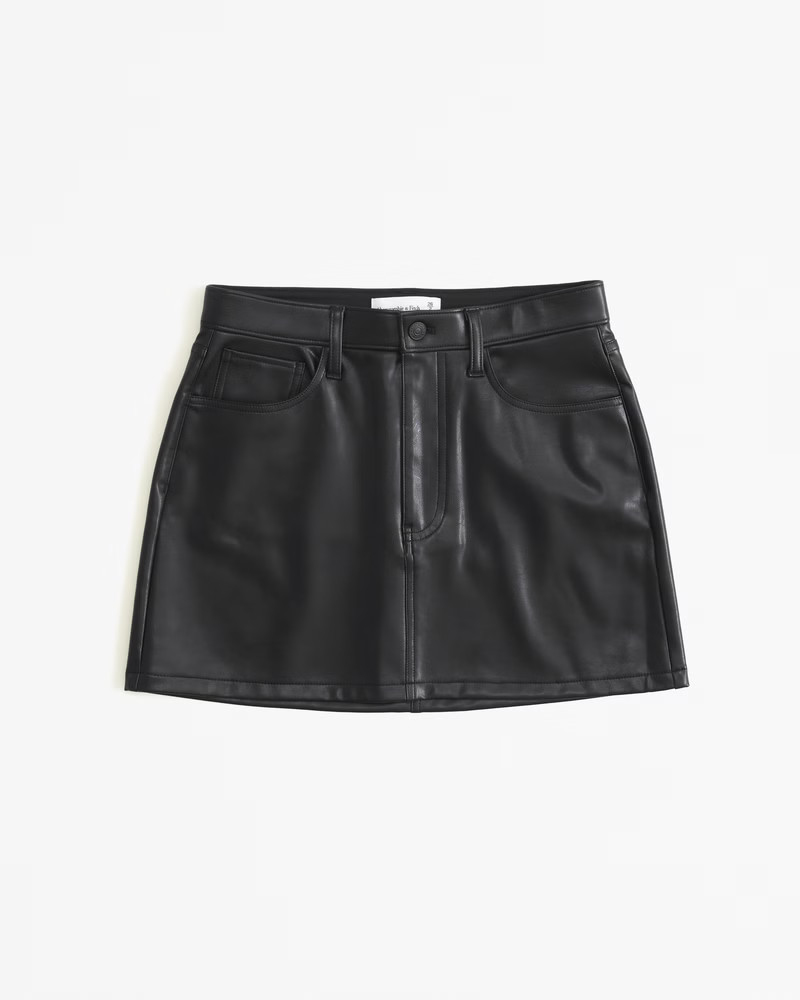 Women's Vegan Leather 5-Pocket Mini Skirt | Women's Bottoms | Abercrombie.com | Abercrombie & Fitch (US)