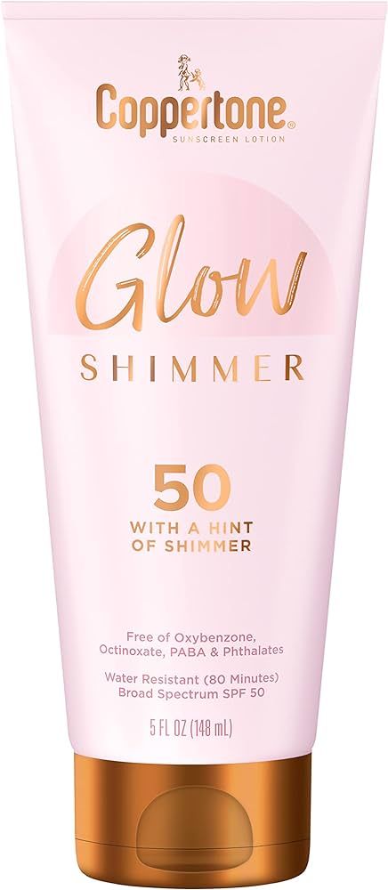 Coppertone Glow with Shimmer Sunscreen Lotion SPF 50, Water Resistant Sunscreen, Broad Spectrum S... | Amazon (US)