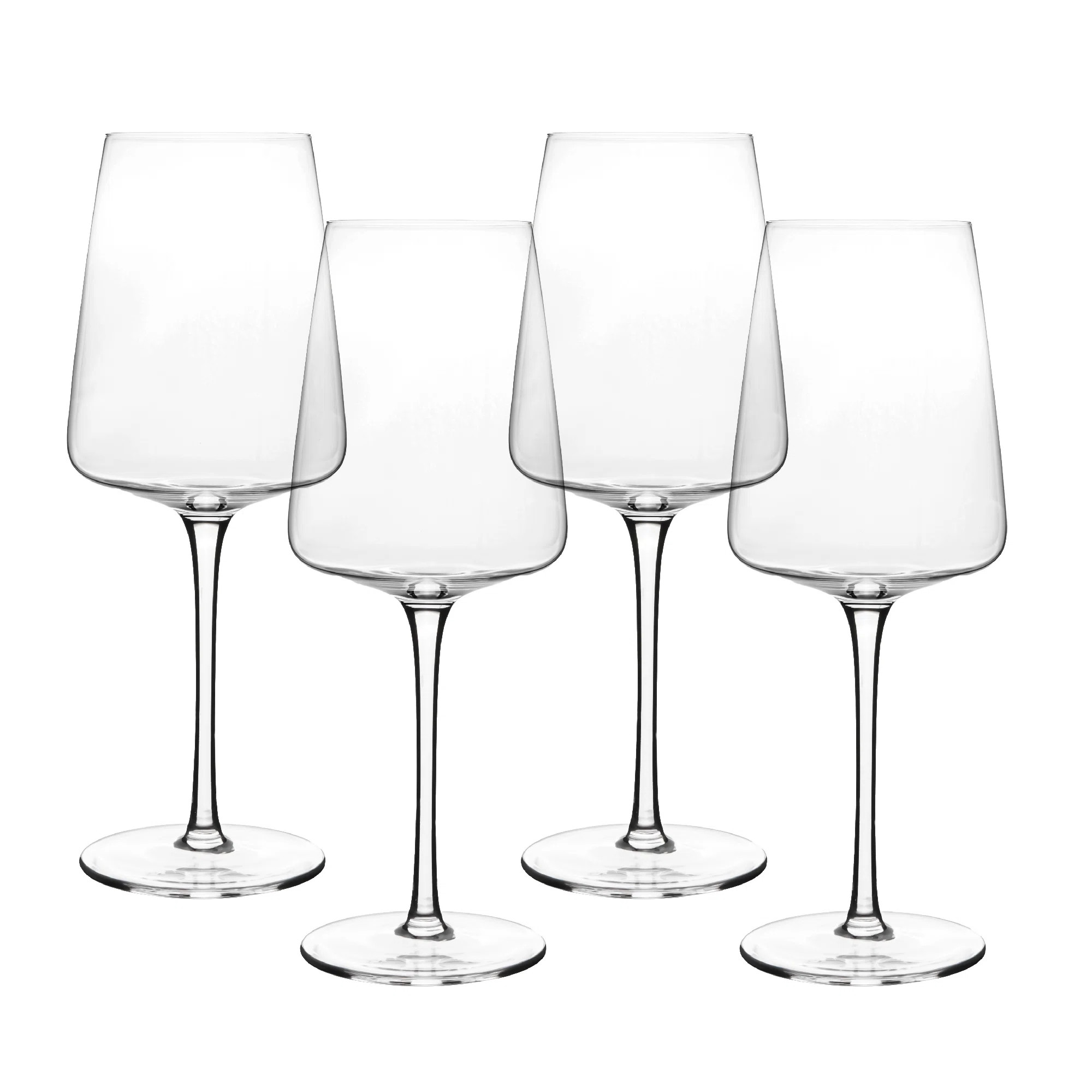 over&back Clear Modern Mouth-Blown Glassware - Set of 4 Contemporary Stem (Set of 4) | Wayfair North America