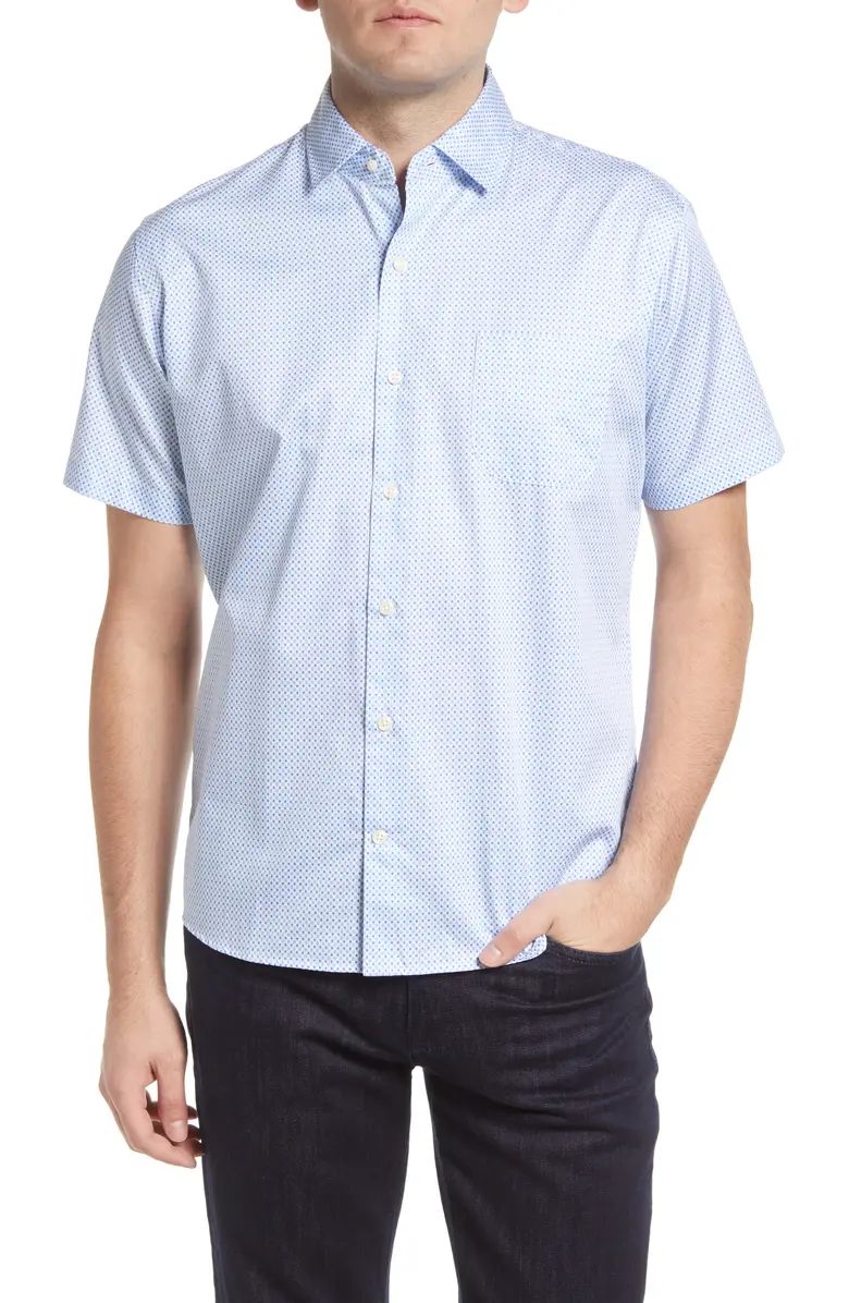 Cumberland Geo Short Sleeve Cotton Button-Up Shirt | Nordstrom