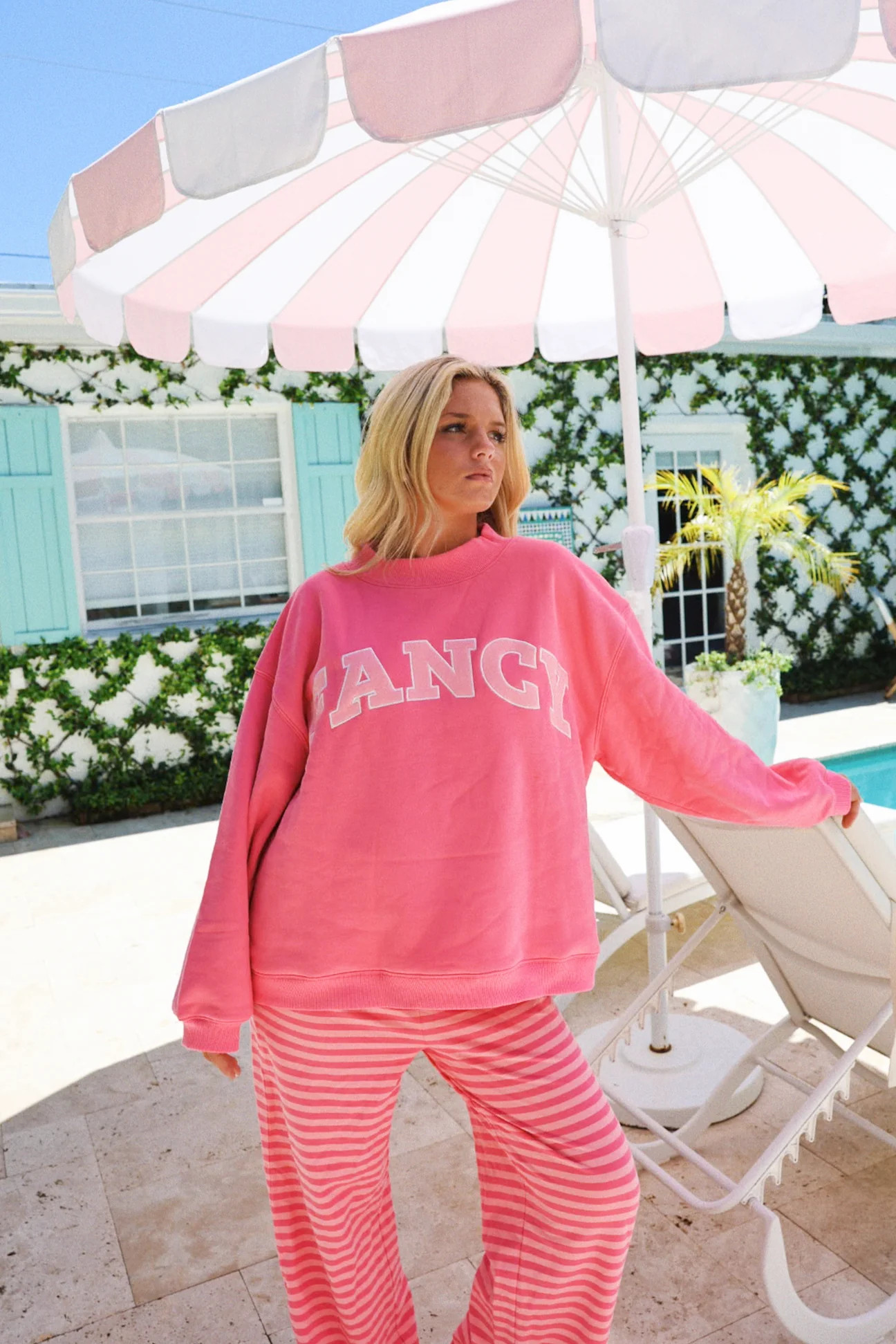 Fancy Oversized Fleece Mockneck - Paradise Pink/Hibiscus | Fancyd Boutiqe