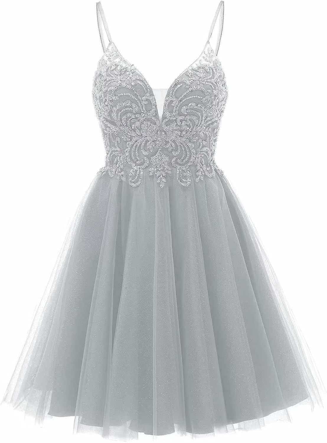 Tulle Prom Dresses Short Teens Homecoming Dresses Lace Cocktail Party Dress | Amazon (US)