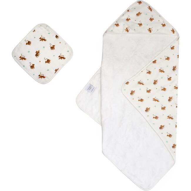 Bamboo Little | Hooded Towel Set, Tiger | Maisonette | Maisonette