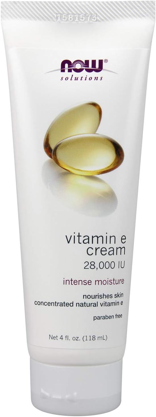 NOW Solutions, Vitamin E Cream 28,000 IU, Intense Moisture, Concentrated Vitamin E, 4-Ounce | Amazon (US)