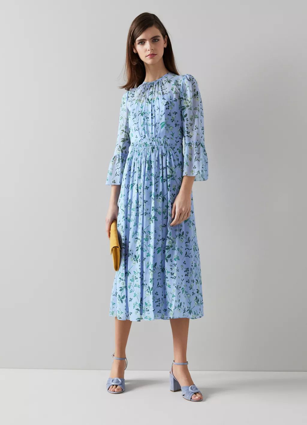 Coddington Blue Silk Apple Blossom Print Dress | View All | Clothing | Collections | L.K.Bennett,... | L.K. Bennett (UK)