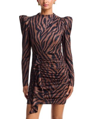 Aqua Ziger Puffed Shoulder Mini Dress - Exclusive | Bloomingdale's (US)