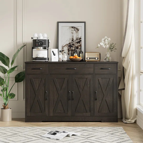 Adra 55.1'' Sideboard with 3 Drawers, Adjustable Shelves | Wayfair North America