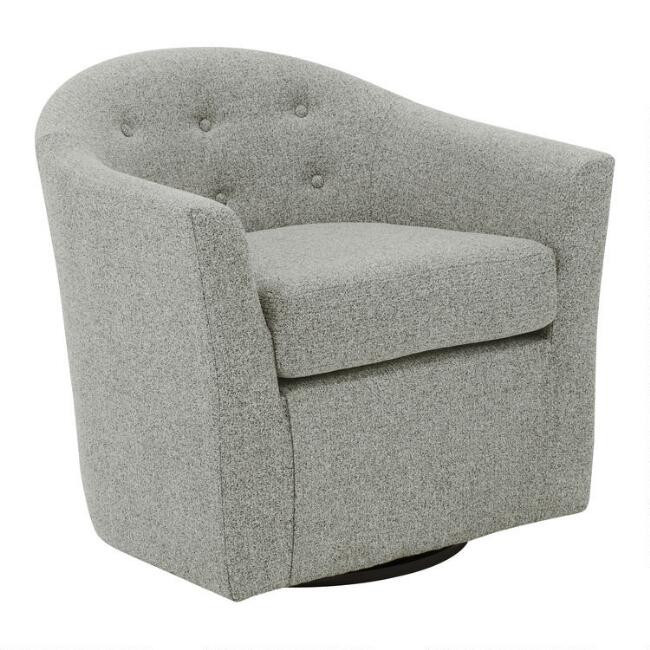 Albany Tufted Upholstered Swivel Chair | World Market