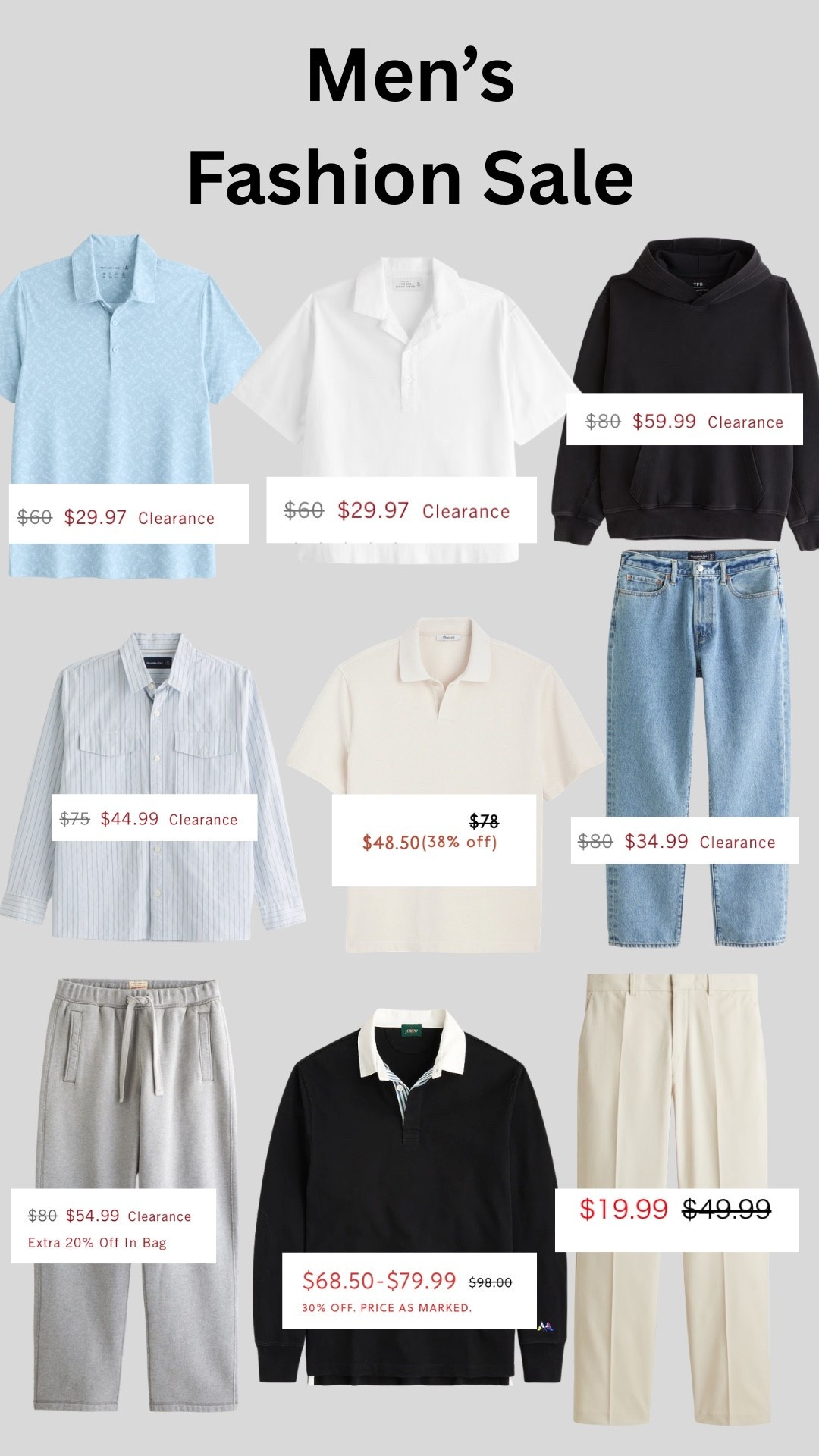 The men’s fashion sale section is stacked right now. From elevated polos and lightweight button-downs to relaxed trousers, hoodies, and denim, these are the pieces I’d grab before sizes start disappearing. Perfect time to refresh your summer wardrobe without paying full price.

#MensFashion #MensStyle #LTKMens #LTKSale #Menswear #SummerStyle #MensOutfits #AffordableStyle #SmartCasual #MensWardrobe #CapsuleWardrobe

#LTKxAbercrombie #LTKdayinmylife #LTKgrwm