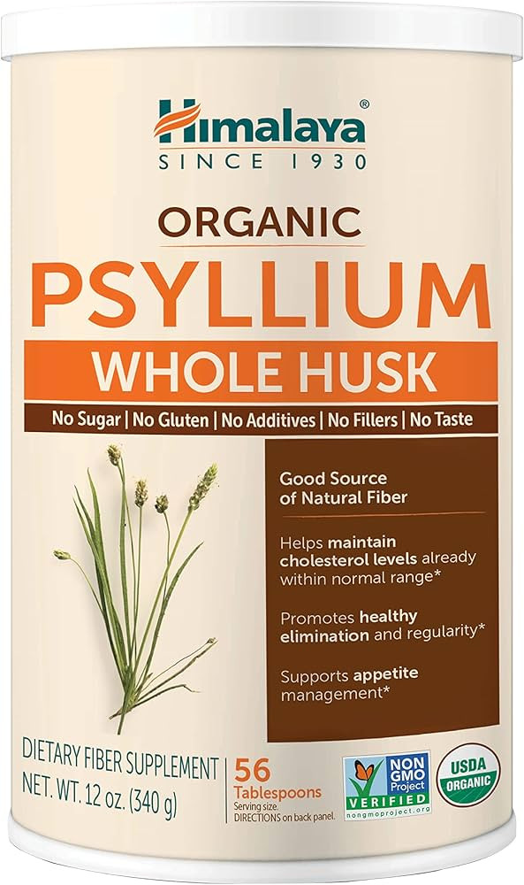 Himalaya Organic Psyllium Whole Husk, Natural Daily Fiber Supplement, Regularity, Appetite Manage... | Amazon (US)
