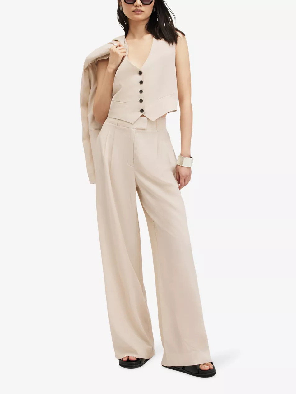 Deri Lyn wide-leg mid-rise woven trousers | Selfridges