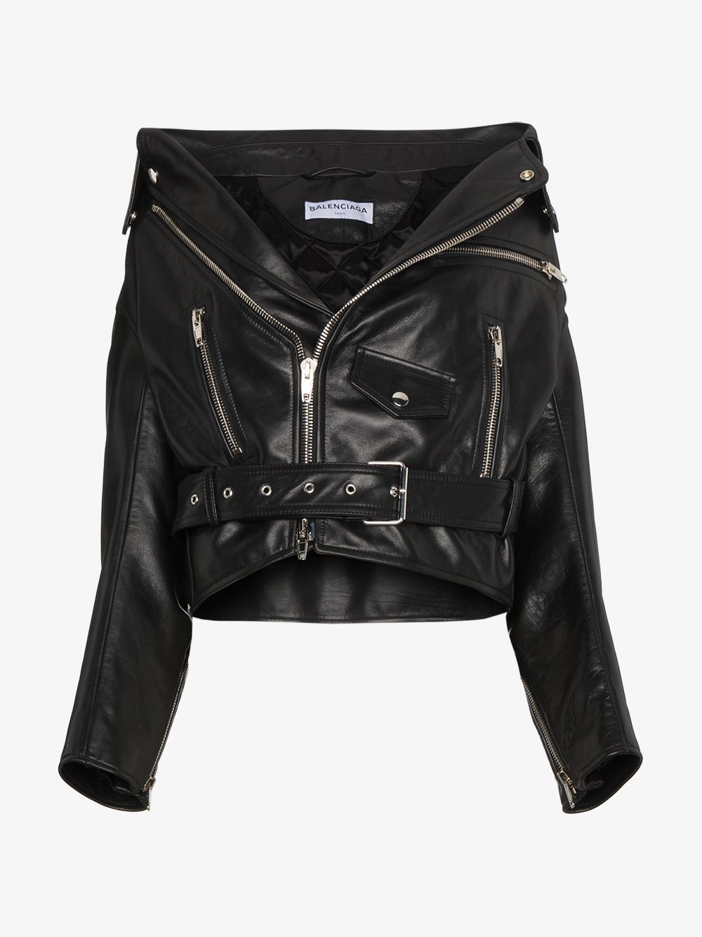 Balenciaga Swing Leather Biker Jacket | Browns Fashion