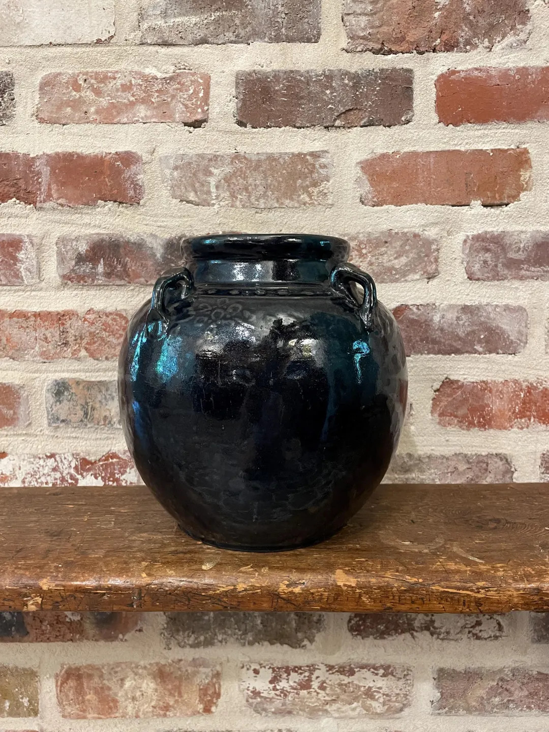 Vintage Glazed Pot 9.25" Tall - Martaban Pot - Rustic Pottery - Vintage Vase - Vintage Oil Pot - ... | Etsy (US)