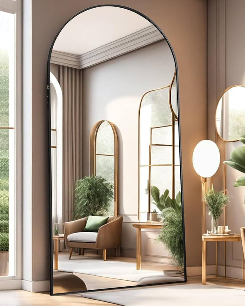 Full Length Mirror with Stand, 38"x77" Floor Mirror Freestanding, Arched Oversized Mirror, Wall M... | Amazon (US)