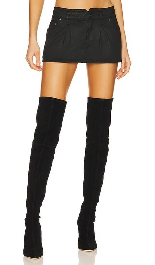 Riley Skirt in Waxed Black | Revolve Clothing (Global)