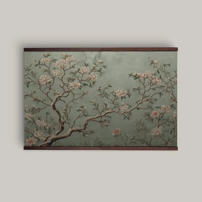 Classic Chinoiserie Tapestry, Ready-to-Hang Canvas with Wood Hanger Bars | Wayfair North America