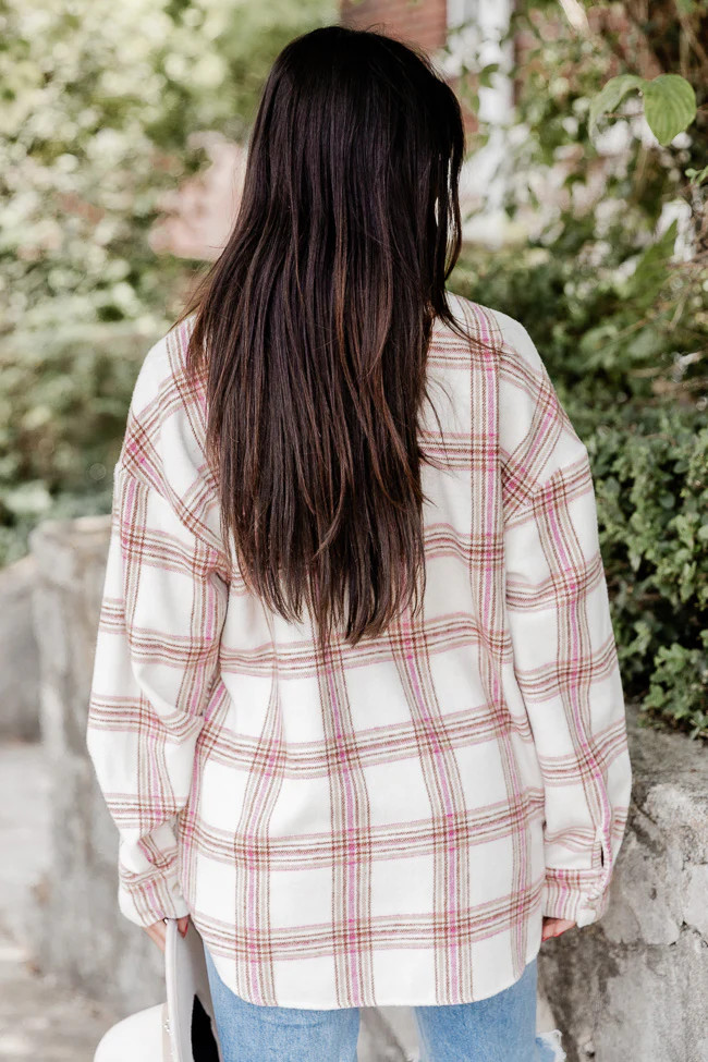 Be Uniquely You Pink And Brown Plaid Shacket | Pink Lily