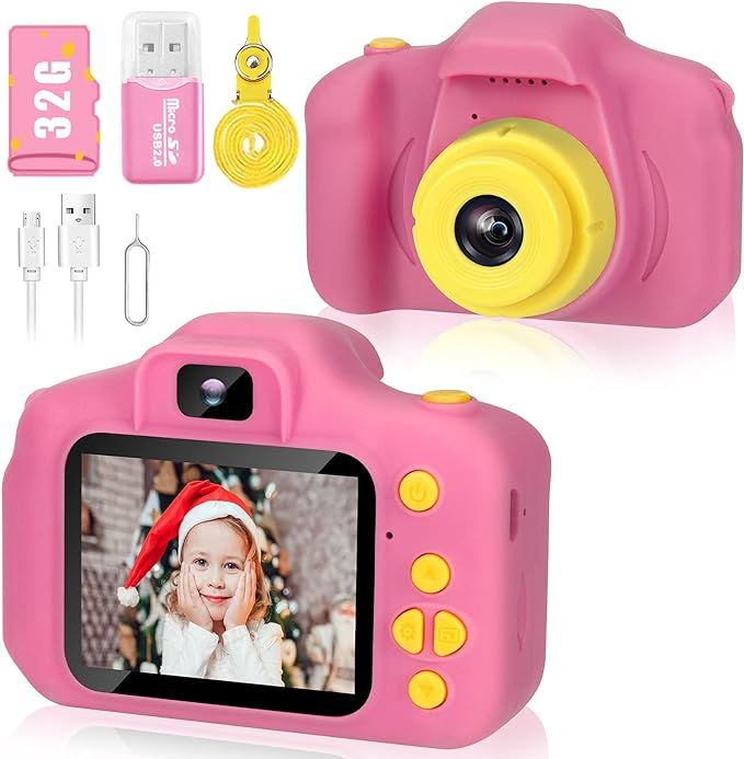 Desuccus Kids Camera,Christmas Birthday Gifts for Girls Age 3-9, HD Digital Video Cameras for Tod... | Amazon (US)