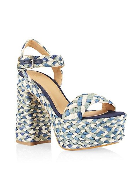 Adara Braided Raffia Platform Sandals | Saks Fifth Avenue