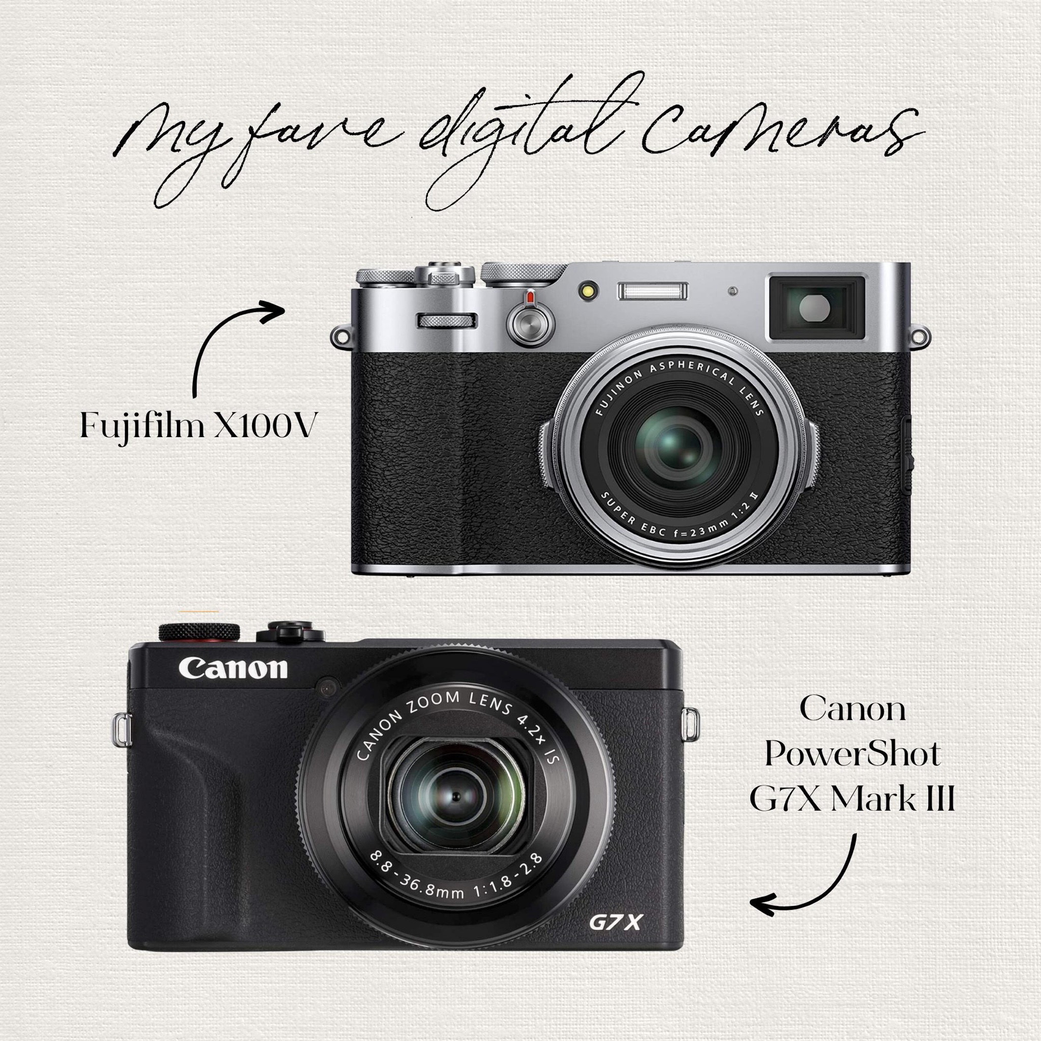 My favorite digital cameras! I’ve been reaching for the Fujifilm more just because it can do so many cool things, but I have LOVED both. 

#LTKfamily #LTKhome