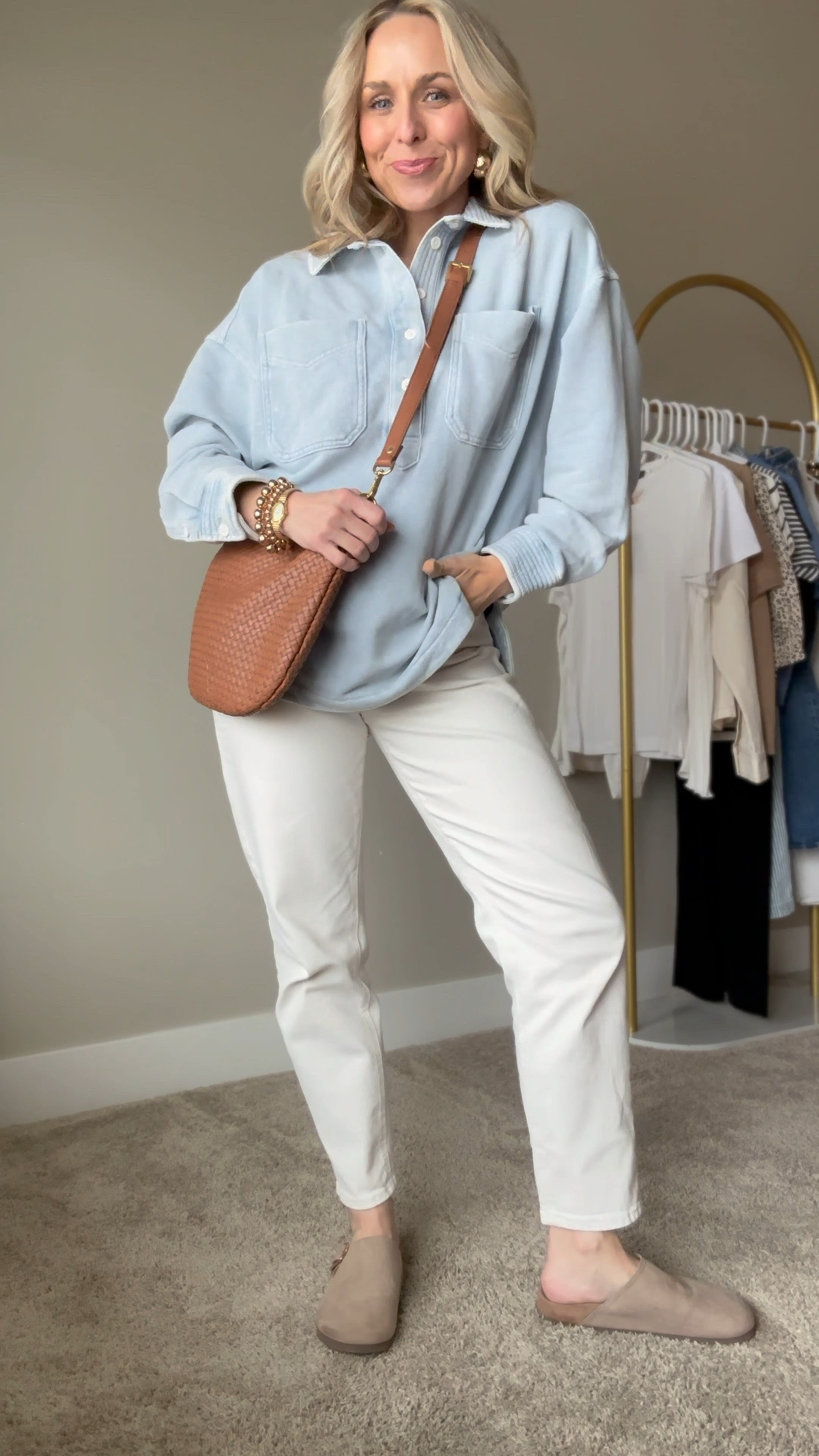 Obsessed with this entire outfit! Easy mom outfit. And the entire outfit head to toes is under $100 (minus the purse). 

These jeans are a great jean if you’re wanting to try skinny jeans but don’t want to dive in head first.😉

True to size in jeans and top. 

#LTKStyleTip #LTKWatchNow #LTKMostLoved