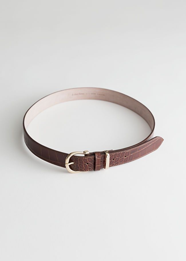 Croc Embossed Leather Belt | & Other Stories US