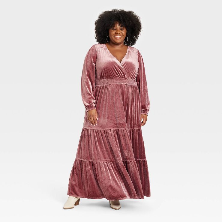Women's Long Sleeve Velvet A-Line Dress - Knox Rose™ | Target