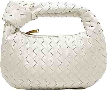 Women Soft PU Leather Woven Handbag Summer Handmade Hobo Bag Woven Clutch Bag Knotted Casual Dump... | Amazon (US)