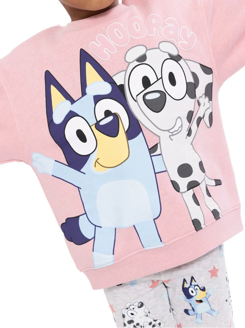 Bluey Toddler Girls Long Sleeve Graphic Print Sweatshirt and Matching Flare Leggings Set, 2-Piece... | Walmart (US)