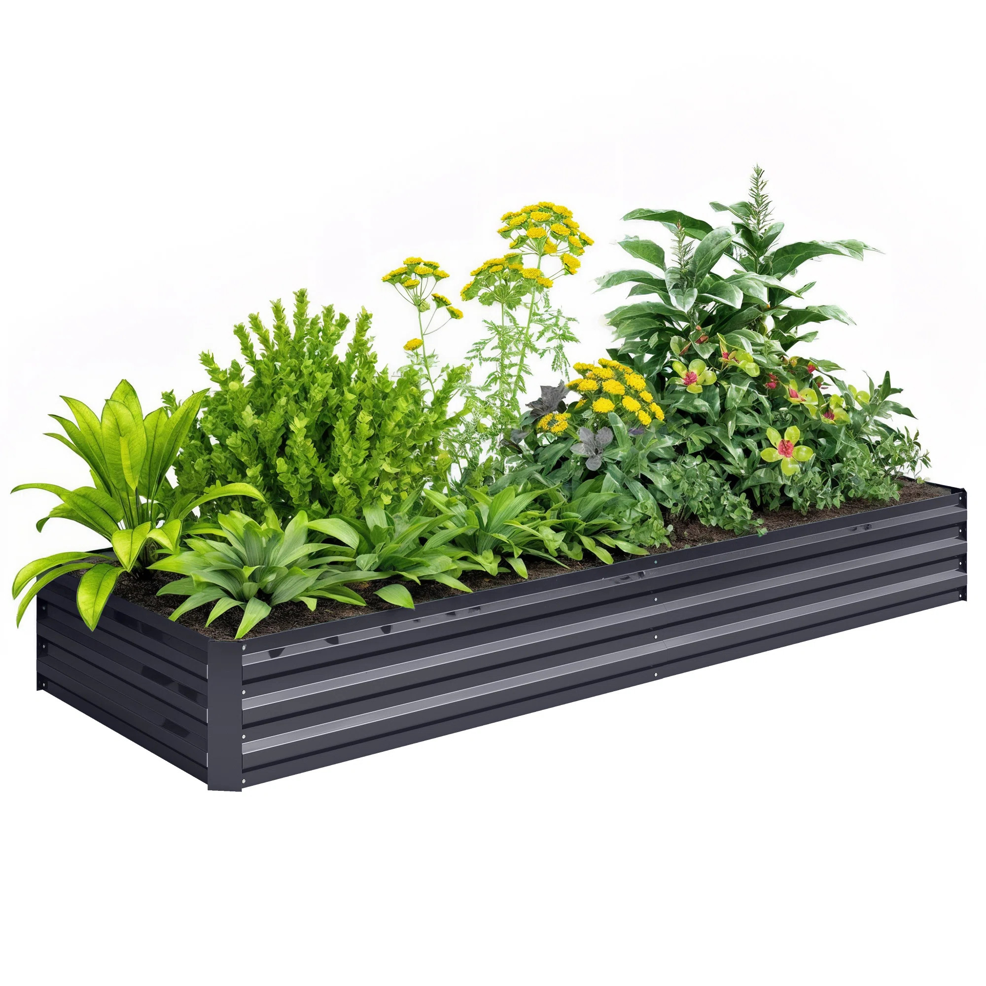 Evelin Galvanized Raised Garden Bed, Metal Planter Box, for Growing Vegetables, Flowers, Herbs, S... | Wayfair North America