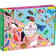 Amazon.com: Mudpuppy Bugs and Birds Double-Sided Puzzle, 100 Pieces, 22” x 16.5” – Perfect ... | Amazon (US)