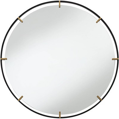 Uttermost Radius 34 x 34 Black and Gold Round Wall Mirror | Target