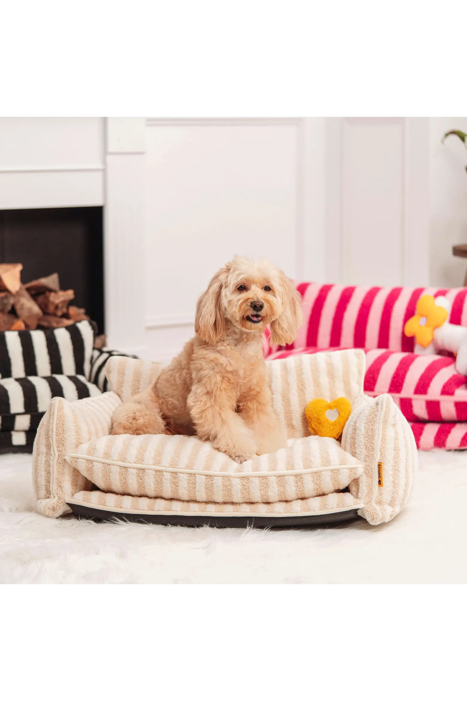 FunnyFuzzy Striped Faux Lambswool Double Layer Pet Sofa Bed | Nordstrom | Nordstrom