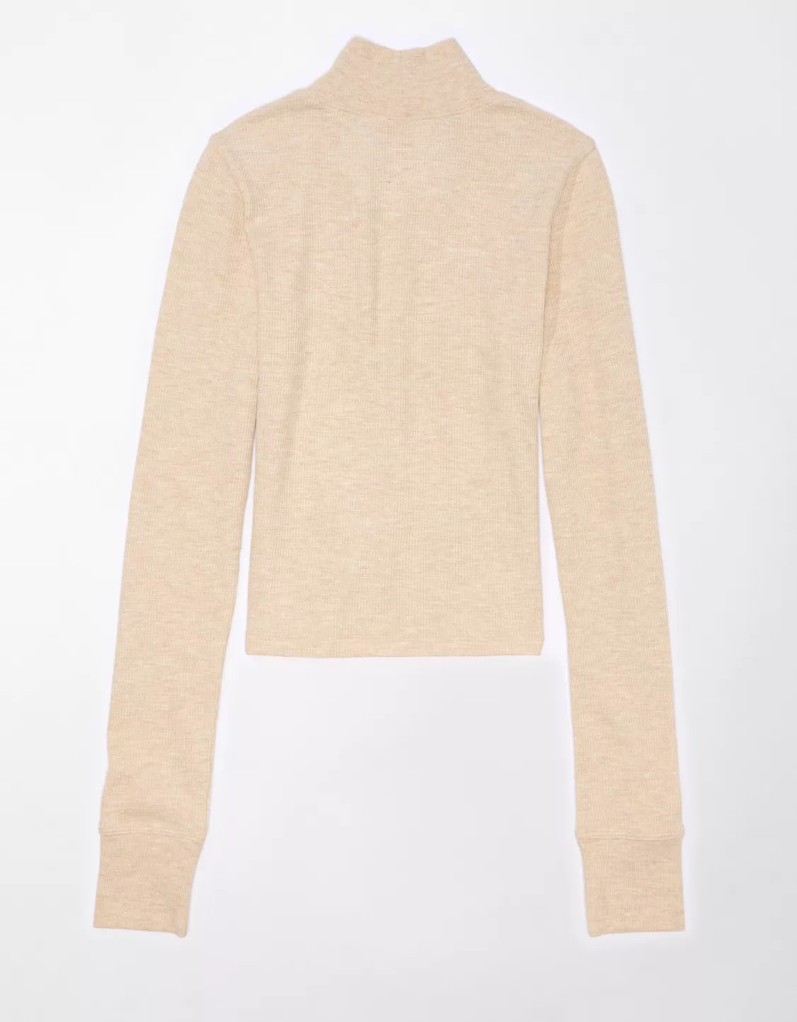 AE Long-Sleeve Cropped Hey Baby Mock Neck Tee | American Eagle Outfitters (US & CA)