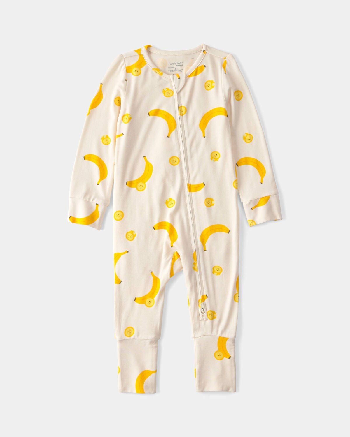 Baby Banana PurelySoft Sleep & Play Pajama - Yellow/Cream | Carter's Inc