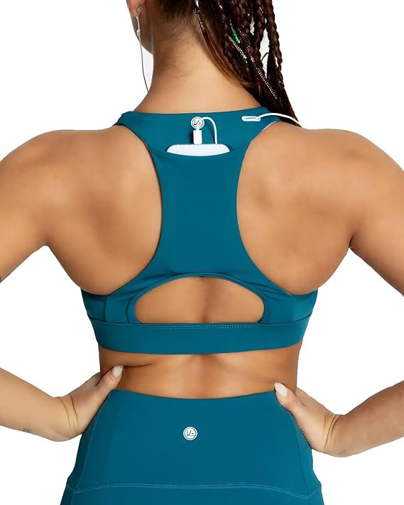 QUEENIEKE Women's Medium Support Back Pocket Energy Sport Bra Cotton Feel 70927 | Amazon (US)