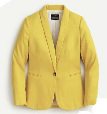 NWJ. Crew  Parke  Stretch Linen Suit Blazer Jacket Yellow Golden Sun $228 | eBay US