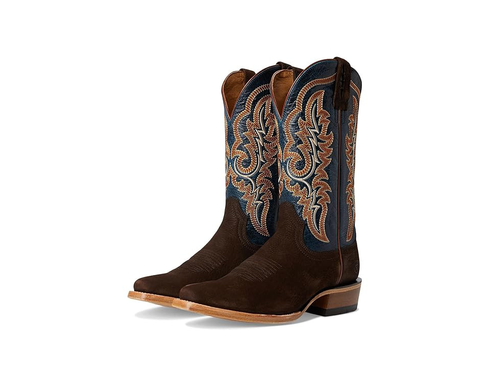 Ariat Futurity Relentless Bama Fury Cowboy Boots Chocolate Bison/Royal Blue : 8.5 EE - Wide, Leather | Zappos