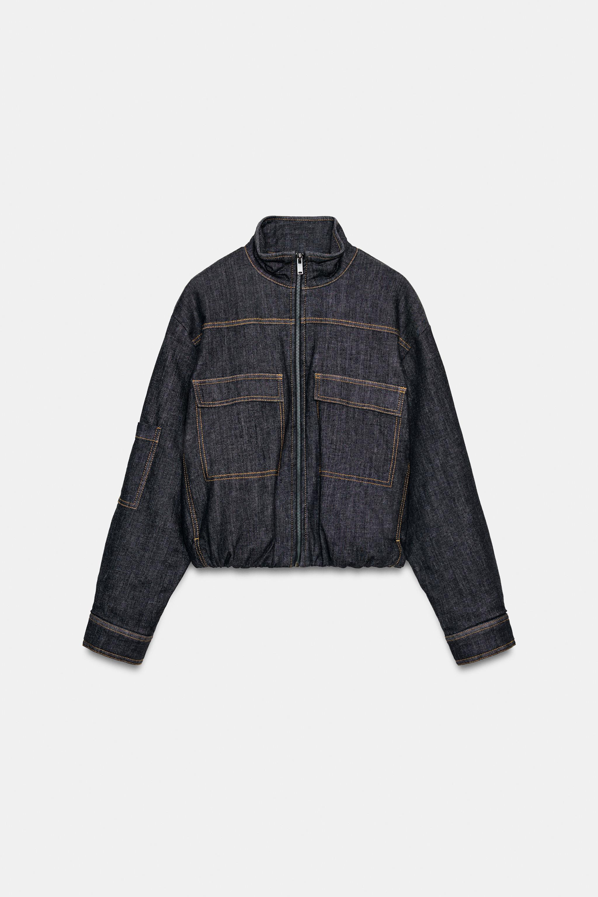 HIGH COLLAR PUFFER BOMBER JACKET | Zara US
