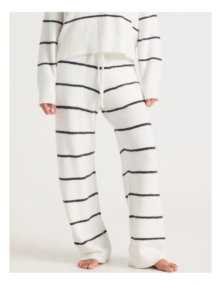 Chloe & LolaCosy Boucle Straight Leg Pant in Ivory Y/D Stripe | Myer