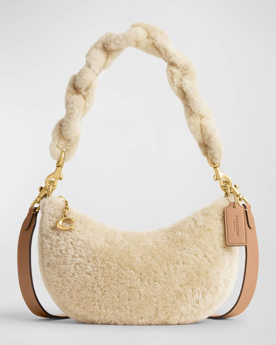 Coach Shearling Crescent Shoulder Bag | Neiman Marcus