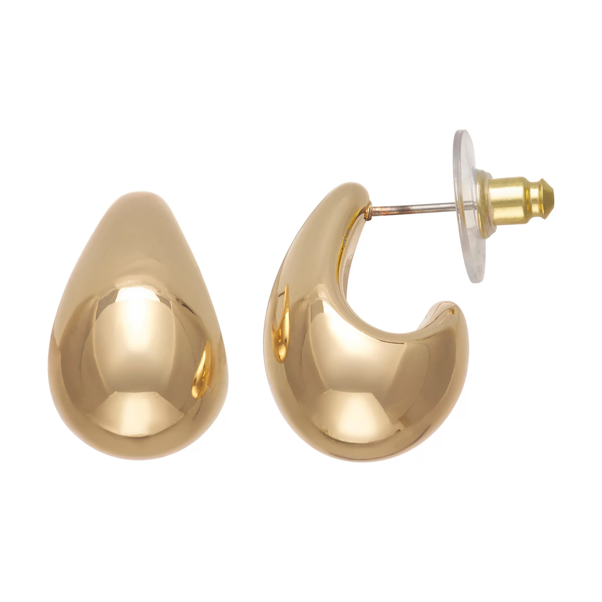 Nine West Puffy Teardrop Huggie Hoop Earrings | Kohl's