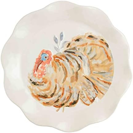Mud Pie Thanksgiving Salad Plate, Turkey, 8" dia, 1 pc. only | Amazon (US)